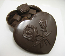 Chocolate Mold Box,  Heart Shaped.  110mmx95mm Box is 30mm deep. Cover is 10mm deep