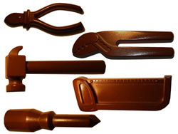 Chocolate Mold: 5 Work Tools, 5-1/4" Long, 1 Cavity Each Tool