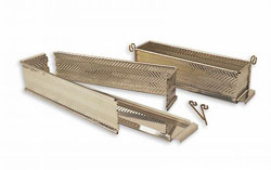 Rectangular Meat Pie Mold, Length 13 3/4", width 3", height 3 3/8", scalloped