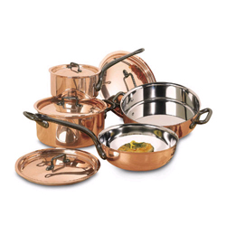 Copper Set of Pots and Lids, Set of 8