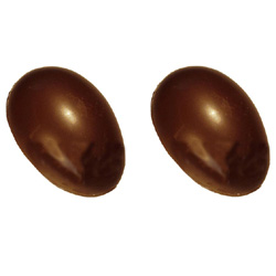 Polycarbonate Chocolate Mold: Half-Egg 8 x 5-3/8 x 2-5/8 High, 2 Cavities. Buy 2 Molds to Make Whole Eggs