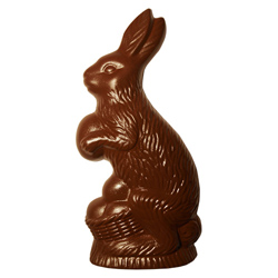 Chocolate Mold: Rabbit Delivering Eggs. 2 Front Cavities, 2 Back Cavities; Each Cavity 130.8mm x 64.7mm