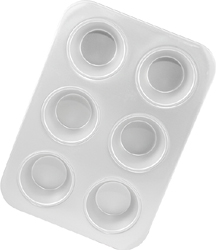 Jumbo-Muffin Pan, 6 Cavities 3-3/4" Top Diameter, 2-1/2" Bottom Diameter, 1-3/4" Deep