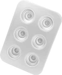 3-Tier Cake/Muffin Pan, 6 Cavities, Each with Tiers 1," 2" & 3" Diameters, 3" Deep