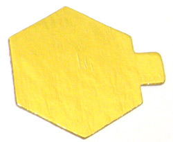 Mono-Board, Gold, 2-7/8" Hexagon, with Tab, 500 Pieces