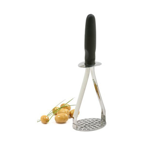 Norpro Grip-EZ Deluxe Masher, 10" 18/10  Stainless Steel with Santoprene soft touch handle