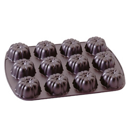 Nordicware Brownie & Cupcake Pan. 12 cavities.  Each cavity 2.5"