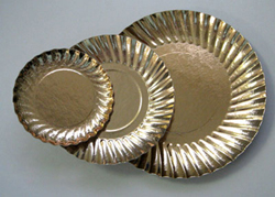 Novacart Gold Laminated Swirl Plate, Pack of 500