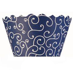 Bella Cupcake Couture Olivia Navy Blue Wrapper, 12 Pieces