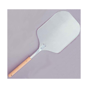 Pizza Peel, Aluminum Blade With Wood Handle. Blade size 12 X 14. Overall size of peel: 27