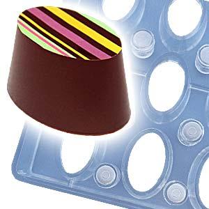 Fat Daddio's Fat Daddio's Polycarbonate-Stainless Magnetic Mold, Angled Oval, 18 Cavities