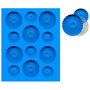Silicone Mold, Urchin Bloom, 2 sizes - 6 each