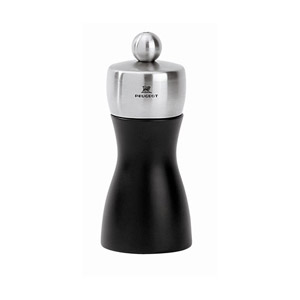 Peugeot Fidji Wood Pepper Mill, 12cm-4.75"  Color: Black Matte