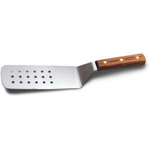 Dexter Russell Perforated Turner, 8" x 3" blade, Walnut Handle