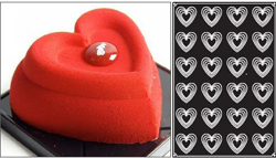 Pavoflex Flexible Non-Stick Mold, LOVE, 78mm x 77mm x 34mm High, 24 Cavities