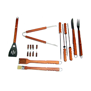 Barbecue Tools, 18-Piece Set, w/ Carrying Case