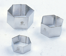 Hexagon Cake Rings, 2 1/8" x 1 1/4", Stainless Steel 18 (ga)