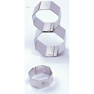 Octagon  Cake Rings, 2 1/2" x 1 3/8", Stainless Steel 18 (ga)