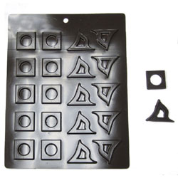 Flexible Chocolate Mold: Square & 3-Point Shape, 10 + 10 Cavities