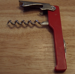 Corkscrew Combi, 3 in One, Red Plastic Handle