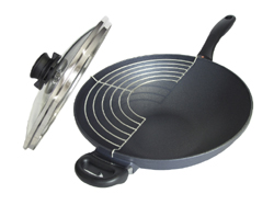 Swiss Diamond Non-stick 5.3 qt. Covered Wok w/ Rack 12.5"