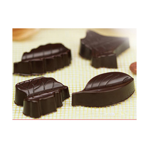 Silicone Chocolate Mold: 4 Different Leaves (2 of Each), Average Size 51x23mm x 14.5mm High; 86ml Total Volume