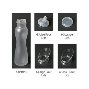 32 oz. Salad Dressing Bottle Set, Set includes 6 Bottles and 24 Lids