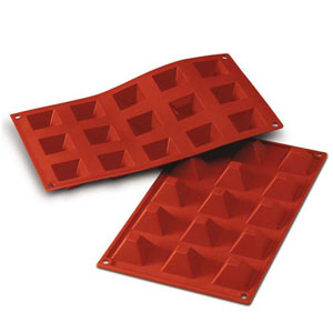 Silicone Bakeware: Pyramid .68 Oz, 1.42 x 1.42 x .87 Deep, 15 Cavities