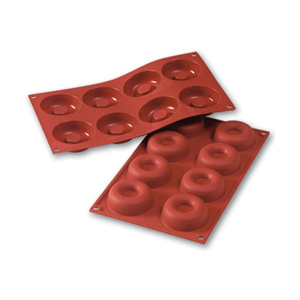 Silicone Bakeware: Savarin 1.7 Oz, 2.56 Diameter, .83 High, 8 Cavities