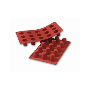 Silicone Bakeware: Dariole (Baba) 1 Oz, 1.38 Dia x 1.5 High, 15 Cavities