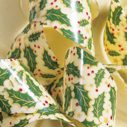 Chocolate Transfer Sheet: Christmas Holly Leaves. 15 sheets per pack. Each Sheet 16" x 10"