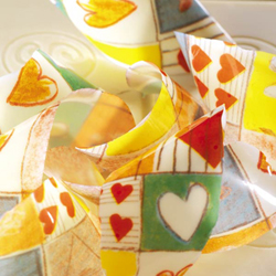 Chocolate Transfer Sheet: Coeur Patchwork Design. 15 sheets per pack. Each Sheet 16" x 10"