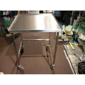 Custom Made Stainless Steel  Table 28" x 28" x 37" on Castors