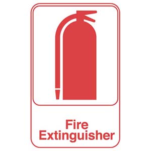 Sign: Fire Extinguisher, 6" x 9"