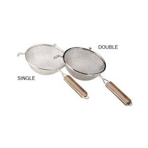 Strainer Stainless Steel Double Mesh 10" Dia. Bowl