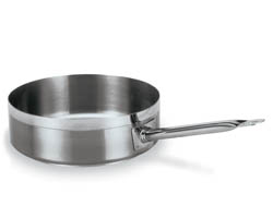 Saute Pan 8-1/2Qt. 12-5/8" Diam. 4" High. Stainless Steel w/Aluminum Disc Bottom. Cover not included.  Cover, item #3912