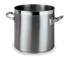 Stock Pot 6.5 qt. Diam. 7.88" x 7.88" High. Stainless Steel. Aluminum Disc Bottom.