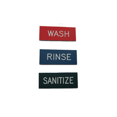 Wash, Rinse & Sanitize Signs (3Pk) for 3 Compartment Sink Stickers and