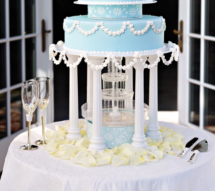 I used the Wilton Fanci Fountain for my daughters wedding cake and it made 