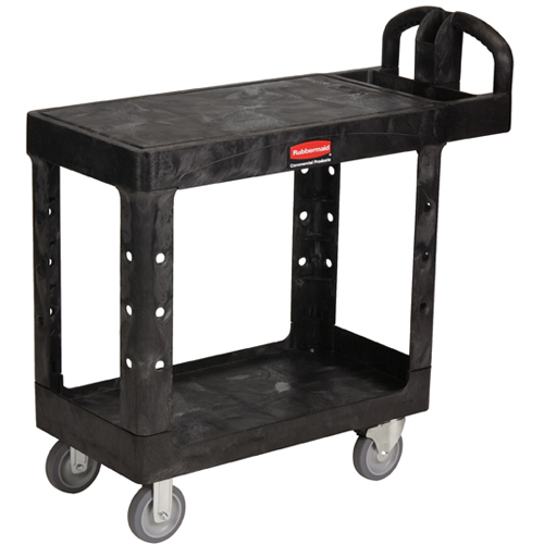 Rubbermaid Rubbermaid FG450500 Flat Shelf Utility Cart - Black