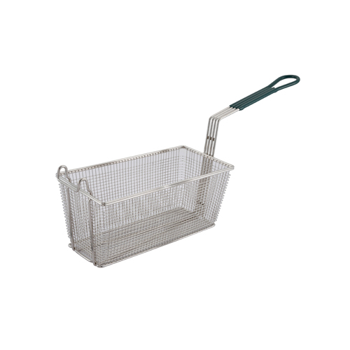 Winware by Winco Winware by Winco Fry Basket w/Non-Slip Sleeve - Green Handle: 13-1/4