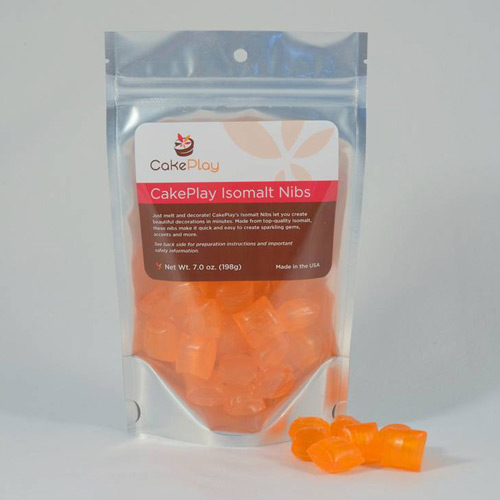 CakePlay CakePlay Isomalt Nibs, One 7-Oz Pack - Bright Orange
