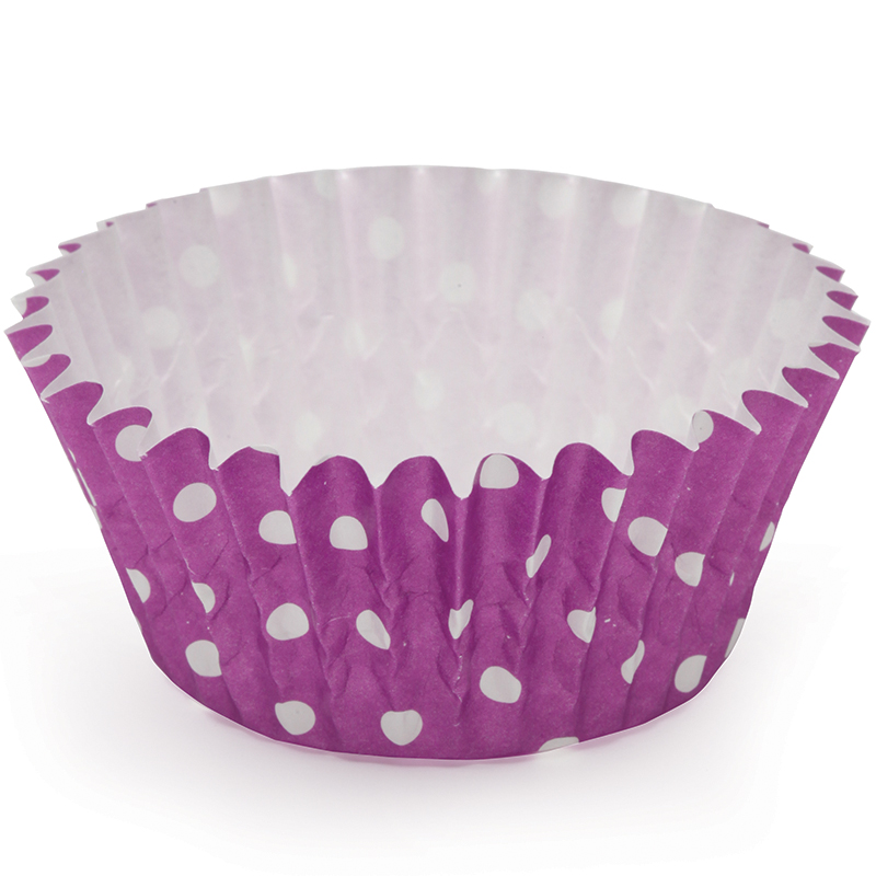 Polka Dot Purple Ruffled Cupcake Cup image 1