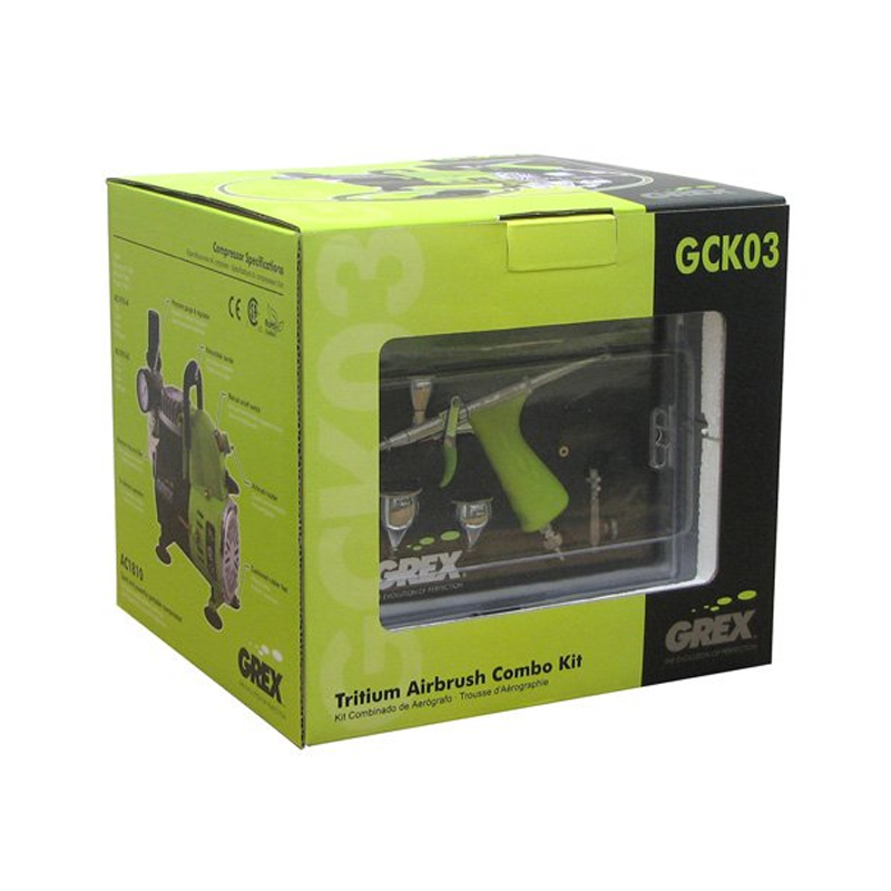 Grex GCK03 Airbrush Combo Kit with Tritium.TG3 Airbrush, AC1810-A Compressor & Accessories image 1