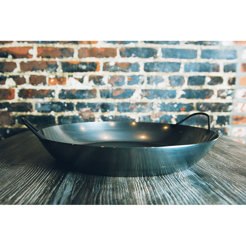 Matfer Black Steel Paella Pan - 14-1/8" diameter, 1-5/8" high image 1