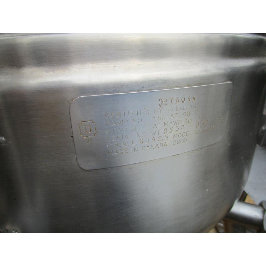 Cleveland KGL-60-T 60 Gallon Tilting 2/3 Steam Jacketed Natrual Gas Kettle, Excellent Condition image 1