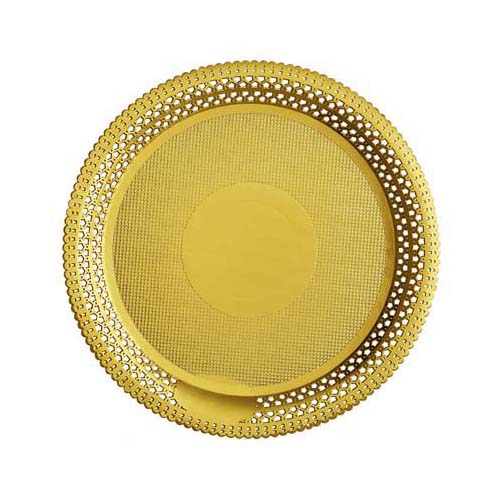 Novacart Gold Lace Round Cake Board, Inside 10-1/4" - Pack of 5 image 1