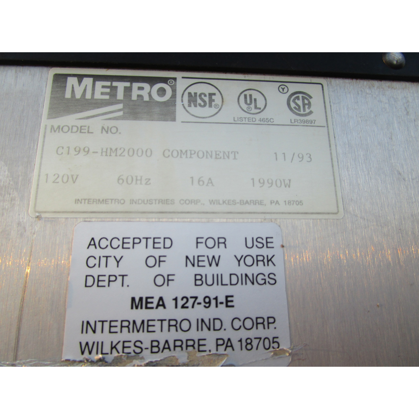 Metro C199-HM2000 Food Warmer, Used Good Condition image 3