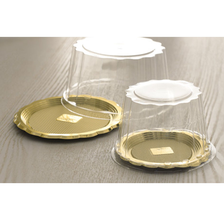 Alcas Round Mini Medoro Tray, Gold, 12 cm (4.72") - Pack of 10 image 1