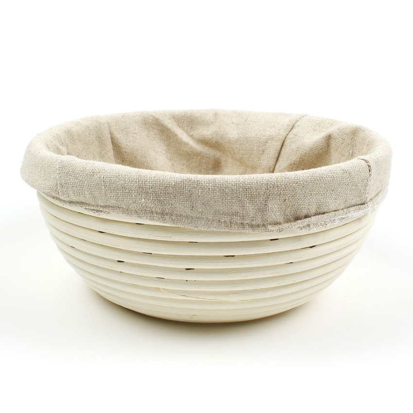 Vollum Brotform Round Proofing Basket with Linen, 8.5" x 3", 1 lb image 3
